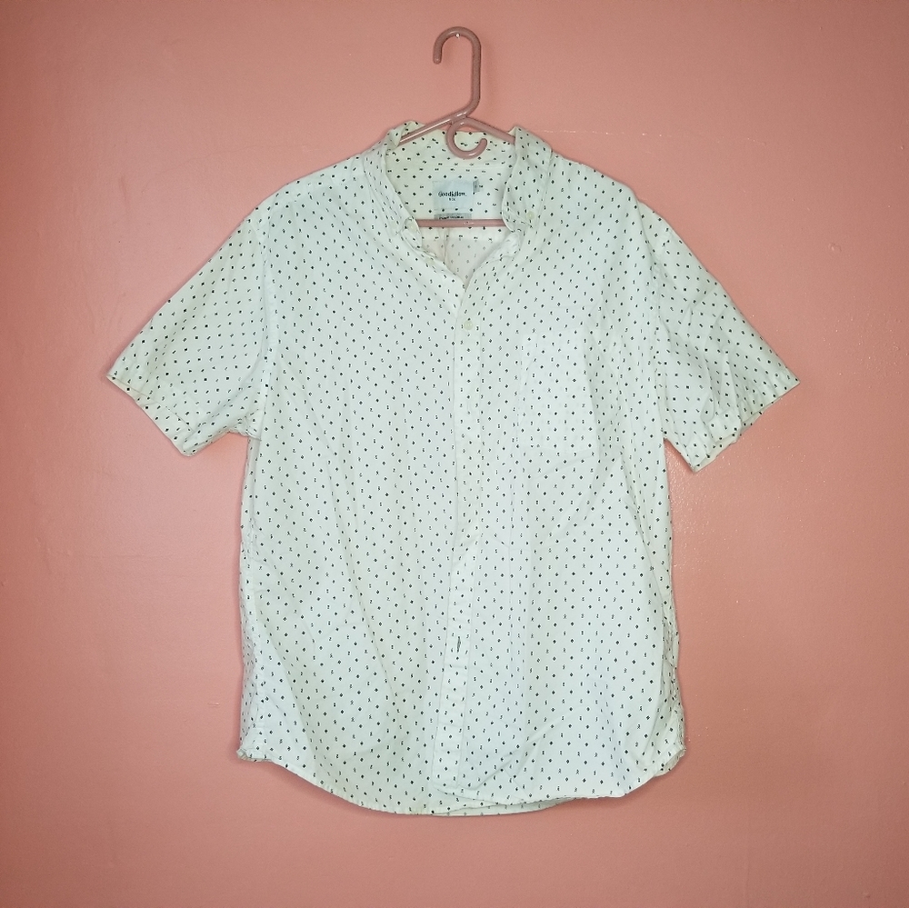 White Polka Dot Button Up
